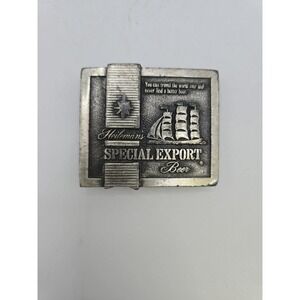 1975 Heilemans Special Export BEER Sailboat Logo Belt Buckle Pewter